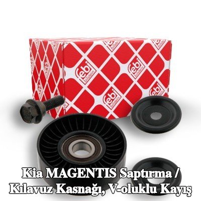FEBI BILSTEIN Saptırma / kılavuz kasnağı, V-ribbed belt Outer Diameter: 82mm, vida ile — 2002 Kia Magentis