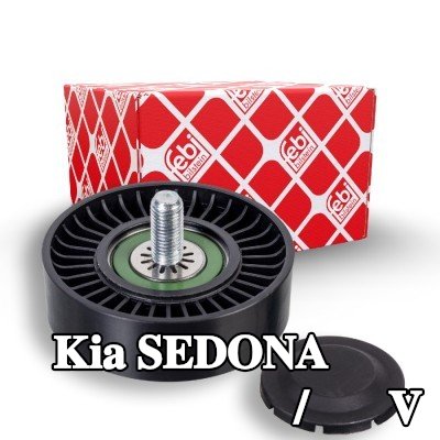 FEBI BILSTEIN بكرة الانحراف/التوجيه, V-ribbed belt Outer Diameter: 76mm, مع برغي — 2000 Kia Sedona