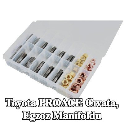 Connect Cıvata, egzoz manifoldu Alfa Romeo, BMW, Chrysler, Citroën, Fiat, Ford, Honda, Mazda, Nissan, Opel, Peugeot, Porsche, Renault, Saab, Vauxhall, Volvo — Toyota Proace