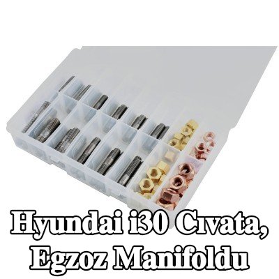 Connect Cıvata, egzoz manifoldu Alfa Romeo, BMW, Chrysler, Citroën, Fiat, Ford, Honda, Mazda, Nissan, Opel, Peugeot, Porsche, Renault, Saab, Vauxhall, Volvo — Hyundai i30