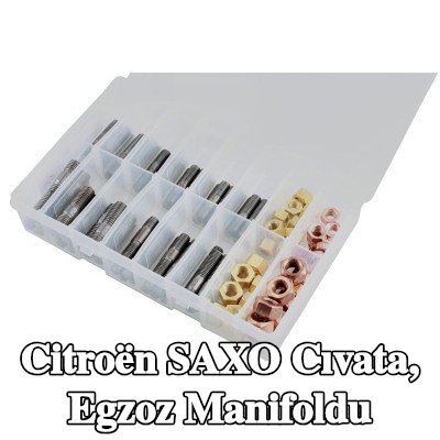 Connect Cıvata, egzoz manifoldu Alfa Romeo, BMW, Chrysler, Citroën, Fiat, Ford, Honda, Mazda, Nissan, Opel, Peugeot, Porsche, Renault, Saab, Vauxhall, Volvo — Citroën Saxo