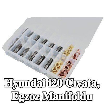 Connect Cıvata, egzoz manifoldu Alfa Romeo, BMW, Chrysler, Citroën, Fiat, Ford, Honda, Mazda, Nissan, Opel, Peugeot, Porsche, Renault, Saab, Vauxhall, Volvo — Hyundai i20