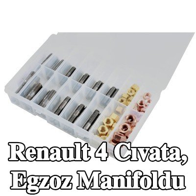 Connect Cıvata, egzoz manifoldu Alfa Romeo, BMW, Chrysler, Citroën, Fiat, Ford, Honda, Mazda, Nissan, Opel, Peugeot, Porsche, Renault, Saab, Vauxhall, Volvo — Renault 4