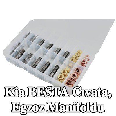 Connect Cıvata, egzoz manifoldu Alfa Romeo, BMW, Chrysler, Citroën, Fiat, Ford, Honda, Mazda, Nissan, Opel, Peugeot, Porsche, Renault, Saab, Vauxhall, Volvo — Kia Besta