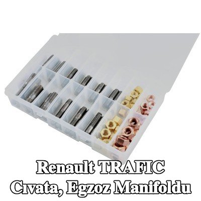 Connect Cıvata, egzoz manifoldu Alfa Romeo, BMW, Chrysler, Citroën, Fiat, Ford, Honda, Mazda, Nissan, Opel, Peugeot, Porsche, Renault, Saab, Vauxhall, Volvo — Renault Trafic