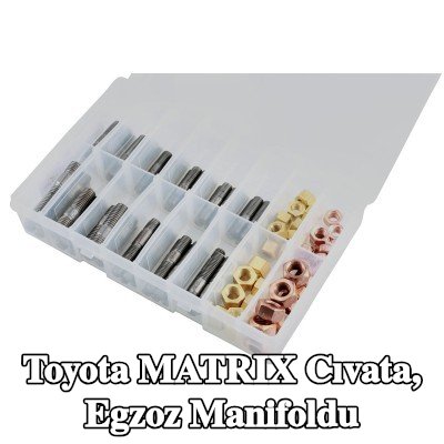 Connect Cıvata, egzoz manifoldu Alfa Romeo, BMW, Chrysler, Citroën, Fiat, Ford, Honda, Mazda, Nissan, Opel, Peugeot, Porsche, Renault, Saab, Vauxhall, Volvo — Toyota Matrix