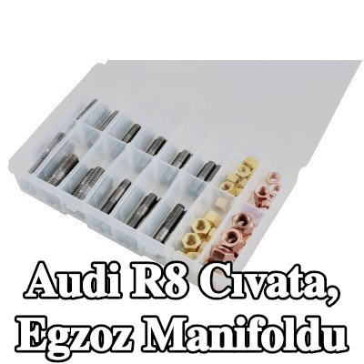 Connect Cıvata, egzoz manifoldu Alfa Romeo, BMW, Chrysler, Citroën, Fiat, Ford, Honda, Mazda, Nissan, Opel, Peugeot, Porsche, Renault, Saab, Vauxhall, Volvo — Audi R8