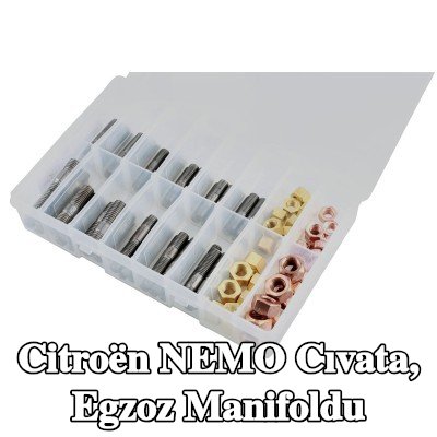 Connect Cıvata, egzoz manifoldu Alfa Romeo, BMW, Chrysler, Citroën, Fiat, Ford, Honda, Mazda, Nissan, Opel, Peugeot, Porsche, Renault, Saab, Vauxhall, Volvo — Citroën Nemo