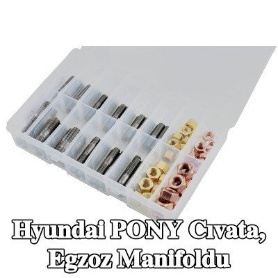 Connect Cıvata, egzoz manifoldu Alfa Romeo, BMW, Chrysler, Citroën, Fiat, Ford, Honda, Mazda, Nissan, Opel, Peugeot, Porsche, Renault, Saab, Vauxhall, Volvo — Hyundai Pony