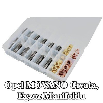 Connect Cıvata, egzoz manifoldu Alfa Romeo, BMW, Chrysler, Citroën, Fiat, Ford, Honda, Mazda, Nissan, Opel, Peugeot, Porsche, Renault, Saab, Vauxhall, Volvo — Opel Movano