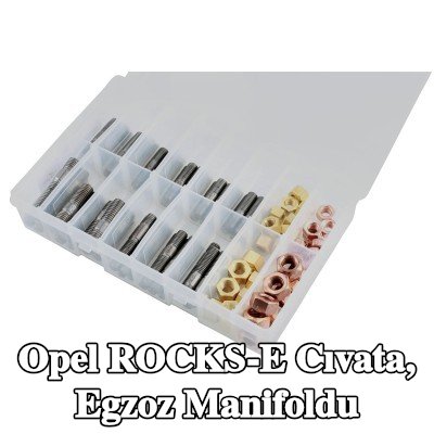 Connect Cıvata, egzoz manifoldu Alfa Romeo, BMW, Chrysler, Citroën, Fiat, Ford, Honda, Mazda, Nissan, Opel, Peugeot, Porsche, Renault, Saab, Vauxhall, Volvo — Opel Rocks-e
