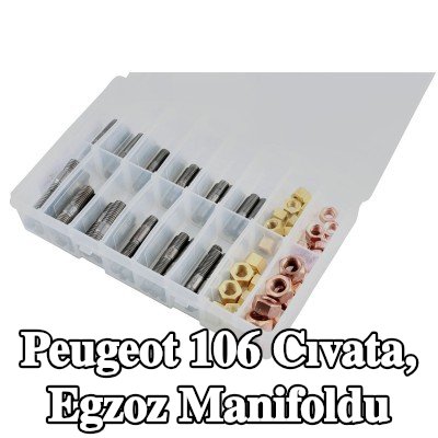 Connect Cıvata, egzoz manifoldu Alfa Romeo, BMW, Chrysler, Citroën, Fiat, Ford, Honda, Mazda, Nissan, Opel, Peugeot, Porsche, Renault, Saab, Vauxhall, Volvo — Peugeot 106