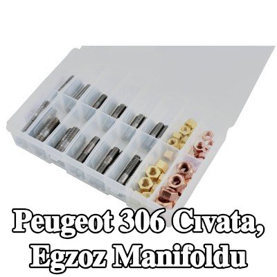 Connect Cıvata, egzoz manifoldu Alfa Romeo, BMW, Chrysler, Citroën, Fiat, Ford, Honda, Mazda, Nissan, Opel, Peugeot, Porsche, Renault, Saab, Vauxhall, Volvo — Peugeot 306