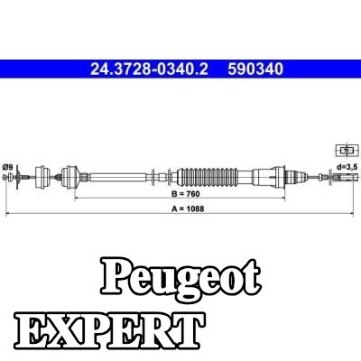 ATE كابل القابض — 1997 Peugeot Expert