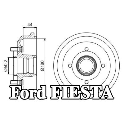 BOSCH أسطوانة الفرامل للمحور الخلفي, 216mm, مع محمل العجلة — 2000 Ford Fiesta