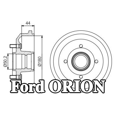 BOSCH أسطوانة الفرامل للمحور الخلفي, 216mm, مع محمل العجلة — Ford Orion