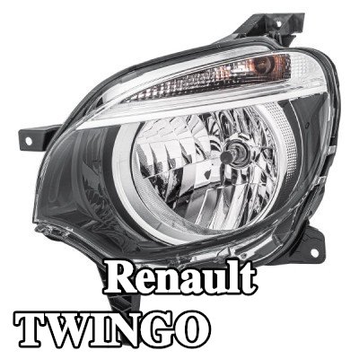 HELLA المصباح الأمامي الأيسر, H4, PY21W, مع لمبات, مع محرك لتسوية المصابيح الأمامية — 2016 Renault Twingo