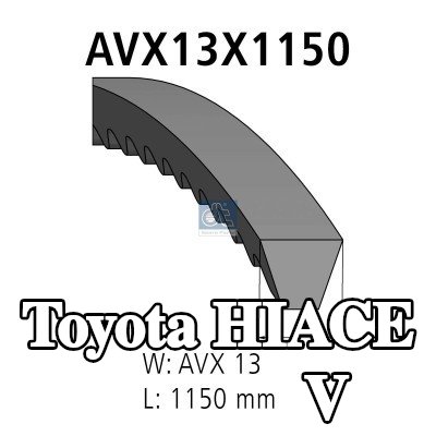 DT Spare Parts مجموعة الحزام V — Toyota Hiace
