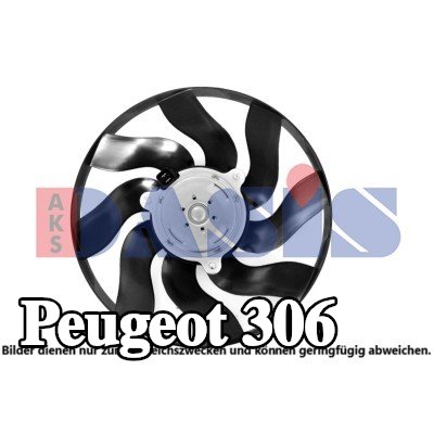 AKS DASIS عجلة المروحة, تبريد المحرك بدون غطاء مروحة الرادياتير — Peugeot 306