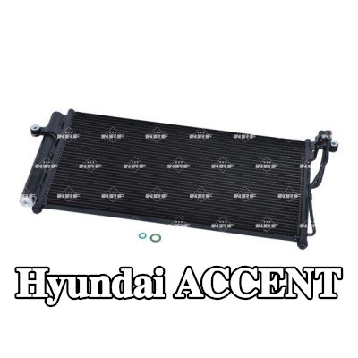 NRF مكثف تكييف الهواء EASY FIT, مع مجفف, مع حلقة مانعة للتسرب, مع تعبئة بالنيتروجين — 2008 Hyundai Accent