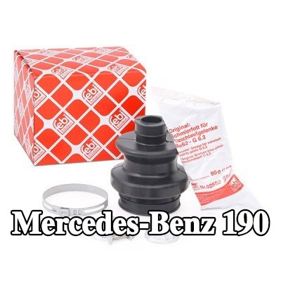 FEBI BILSTEIN طقم غطاء مفصل CV, عمود الإدارة للمحور الخلفي, مطاط — Mercedes-Benz 190