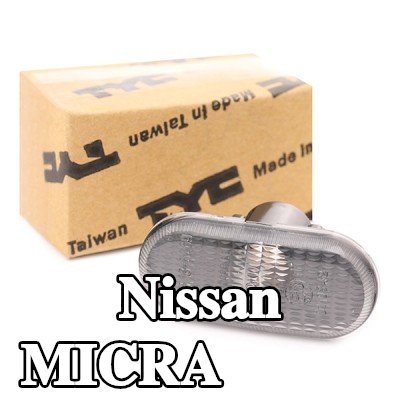TYC مؤشر جانبي كلا الجانبين, تركيب جانبي, رمادي داكن, بدون حامل لمبة — 2003 Nissan Micra