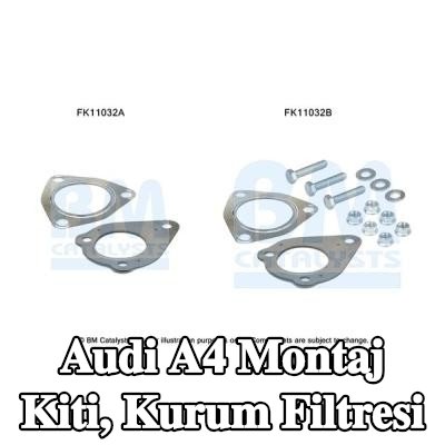 BM CATALYSTS Montaj Kiti, kurum filtresi — 2004 Audi A4