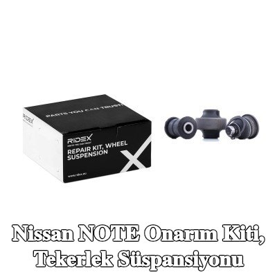 RIDEX Onarım kiti, tekerlek süspansiyonu Ön Aks Sol, Ön Aks Sağ, bilyeli mafsal ile, lastik yatağı ile — Nissan Note