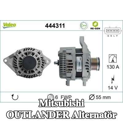 VALEO Alternatör 130A — 2012 Mitsubishi Outlander