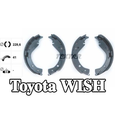 TEXTAR مجموعة أحذية الفرامل مع الملحقات, بدون ذراع فرامل اليد — Toyota Wish