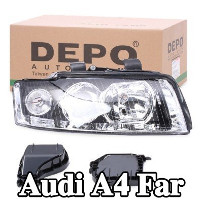 ABAKUS Far Sağ, H7/H7, far seviyeleme motoru olmadan, Lens Rengi (yön göstergesi): Kristal berraklığında, ampul içermez — 2003 Audi A4