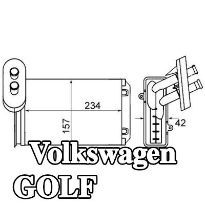 MAHLE مصفوفة التدفئة مع غطاء — 2000 Volkswagen Golf