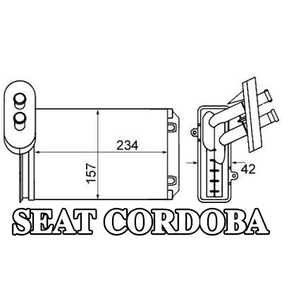 MAHLE مصفوفة التدفئة مع غطاء — 2000 SEAT Cordoba
