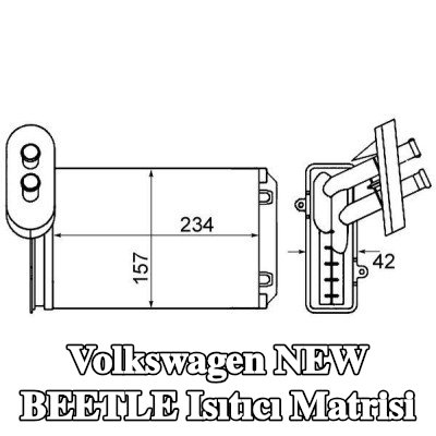 MAHLE Kapaklı ısıtıcı matrisi — Volkswagen New Beetle
