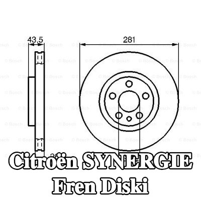 BOSCH Fren diski Dış Çap: 281mm, Havalandırmalı, içten havalandırmalı, Yağlanmış — Citroën Synergie