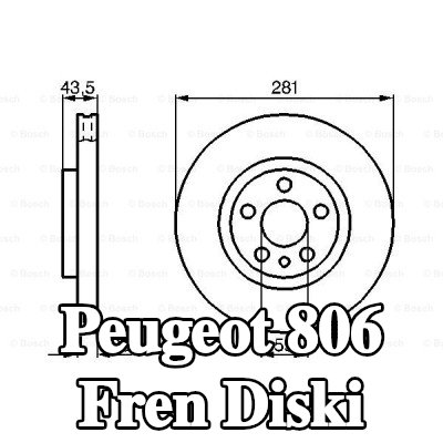 BOSCH Fren diski Dış Çap: 281mm, Havalandırmalı, içten havalandırmalı, Yağlanmış — Peugeot 806