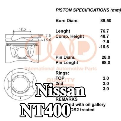 IAP QUALITY PARTS مكبس مزود بحلقات مكبس — Nissan Nt400