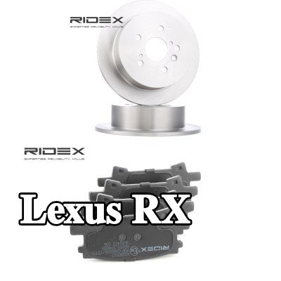 RIDEX مجموعة أقراص الفرامل والوسادات للمحور الخلفي, صلب — 2003 Lexus Rx
