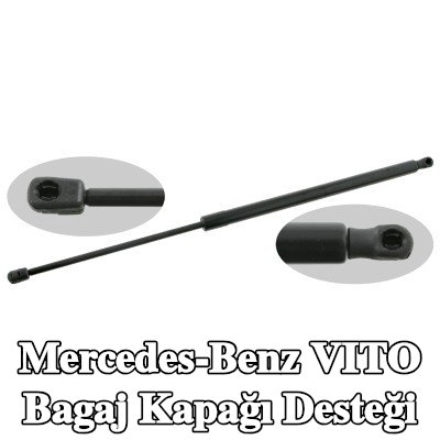 FEBI BILSTEIN Bagaj kapağı amortisörü (Her iki taraf), 667mm, durdurma fonksiyonlu — Mercedes-Benz Vito