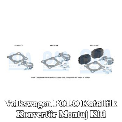 BM CATALYSTS Katalitik konvertör montaj kiti — 2012 Volkswagen Polo