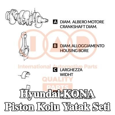 IAP QUALITY PARTS Piston Kolu Yatak Seti — Hyundai Kona