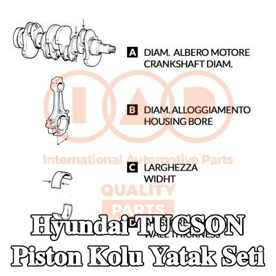 IAP QUALITY PARTS Piston Kolu Yatak Seti — Hyundai Tucson