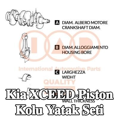 IAP QUALITY PARTS Piston Kolu Yatak Seti — Kia Xceed