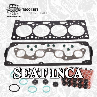ET ENGINETEAM مجموعة حشيات, رأس الأسطوانة مع مجموعة براغي رأس الأسطوانة, مع أختام ساق الصمام — SEAT Inca