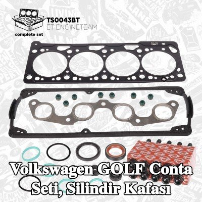 ET ENGINETEAM Conta seti, silindir kapağı vida seti ile silindir kapağı, valf gövdesi contalı — 1997 Volkswagen Golf