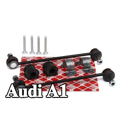 FEBI BILSTEIN طقم إصلاح, جلبة قضيب مانع الانقلاب للمحور الأمامي, مع قضيب توصيل — Audi A1