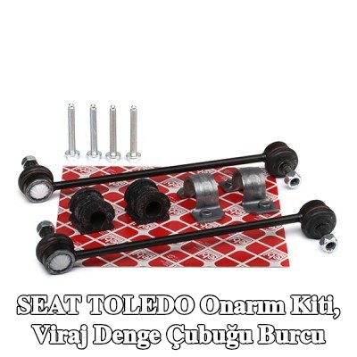 FEBI BILSTEIN Onarım kiti, anti-roll bar burcu Ön Aks, bağlantı çubuğu ile — SEAT Toledo