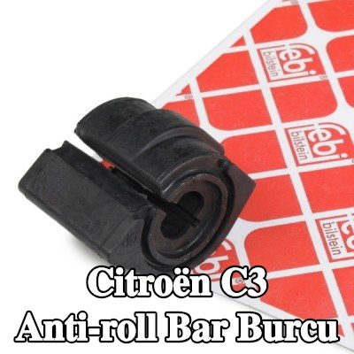 FEBI BILSTEIN Ön aks stabilizatör çubuğu burcu, 19mm, Kauçuk — Citroën C3