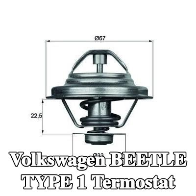 MAHLE Termostat 87°C, 67mm, 33mm, contalı/sızdırmaz — Volkswagen Beetle Type 1