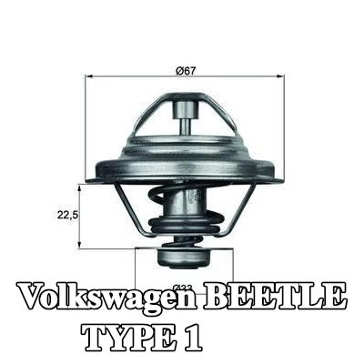 MAHLE ثرموستات 87°C, 67mm, 33mm, مع حشية/مانع تسرب — Volkswagen Beetle Type 1